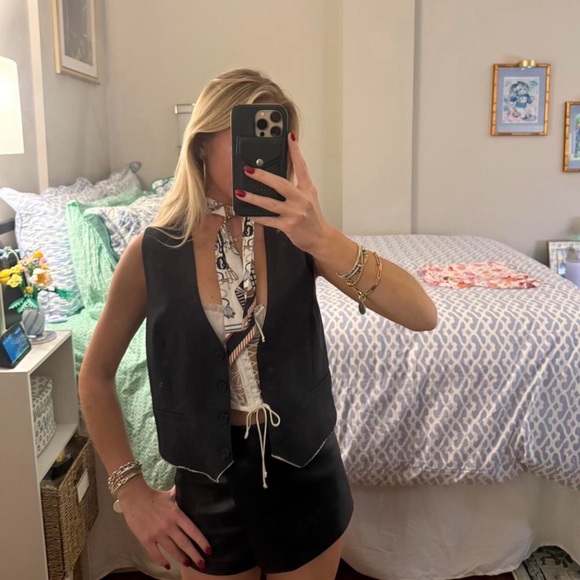 Zara Charcoal Button-Up Vest - Picture 2 of 3